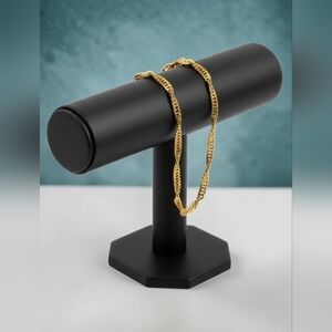 14KGP Yellow Gold Plated Singapore Twisted Spiral Chain Link Gold-toned Bracelet